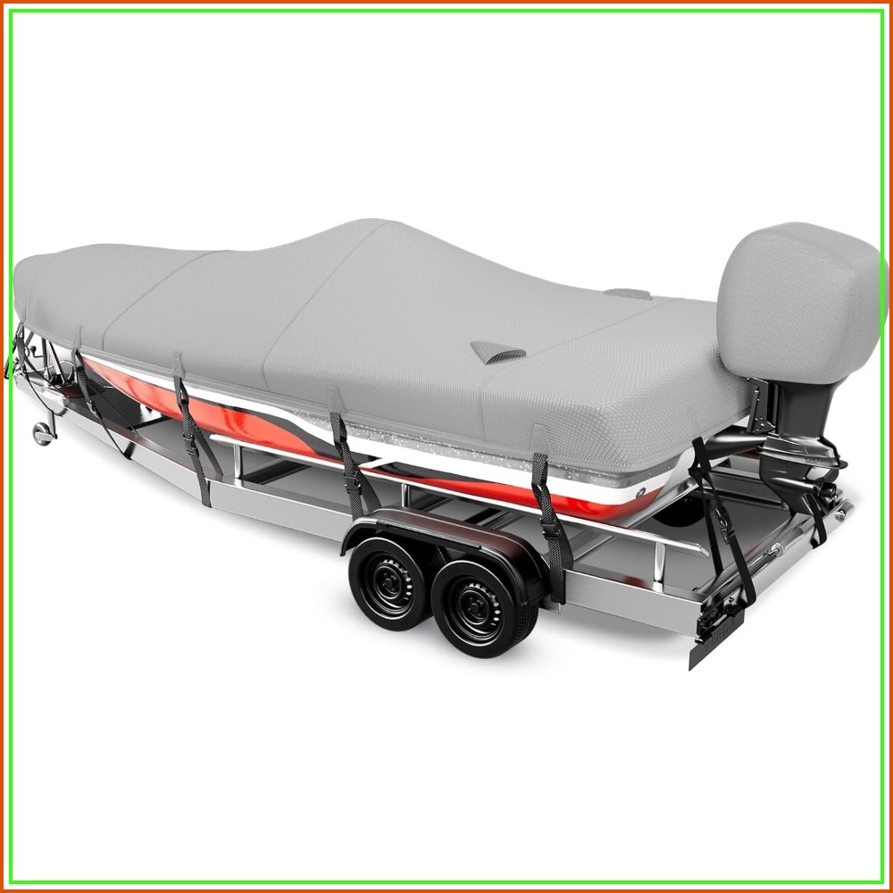 Fishing Boat Trailer - Boat Cover 20-22ft, 1200D Waterproof, Trailerable,