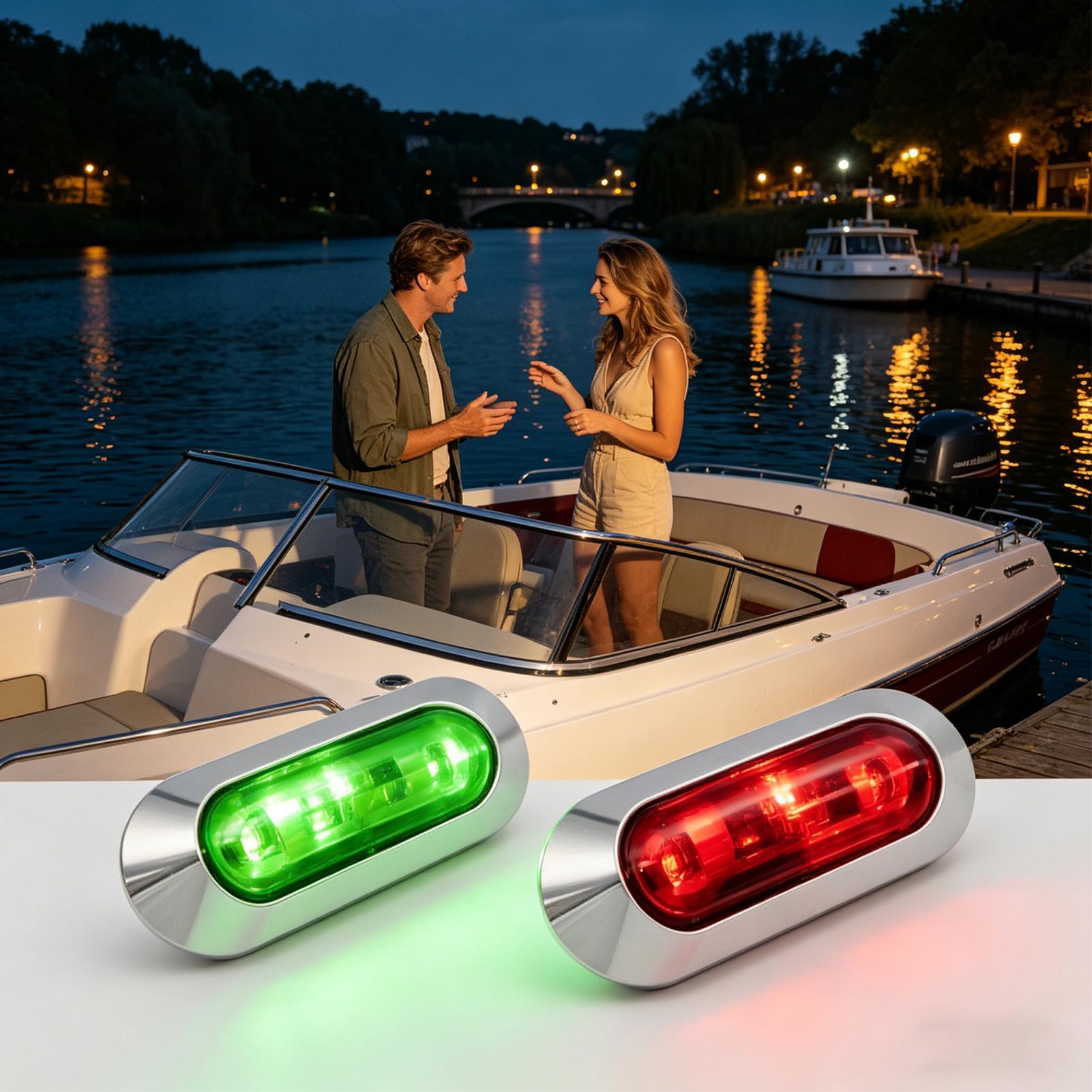 Fishing Boat Navigation Light - 2Pc 12-24V LED Marine Navigation Lights