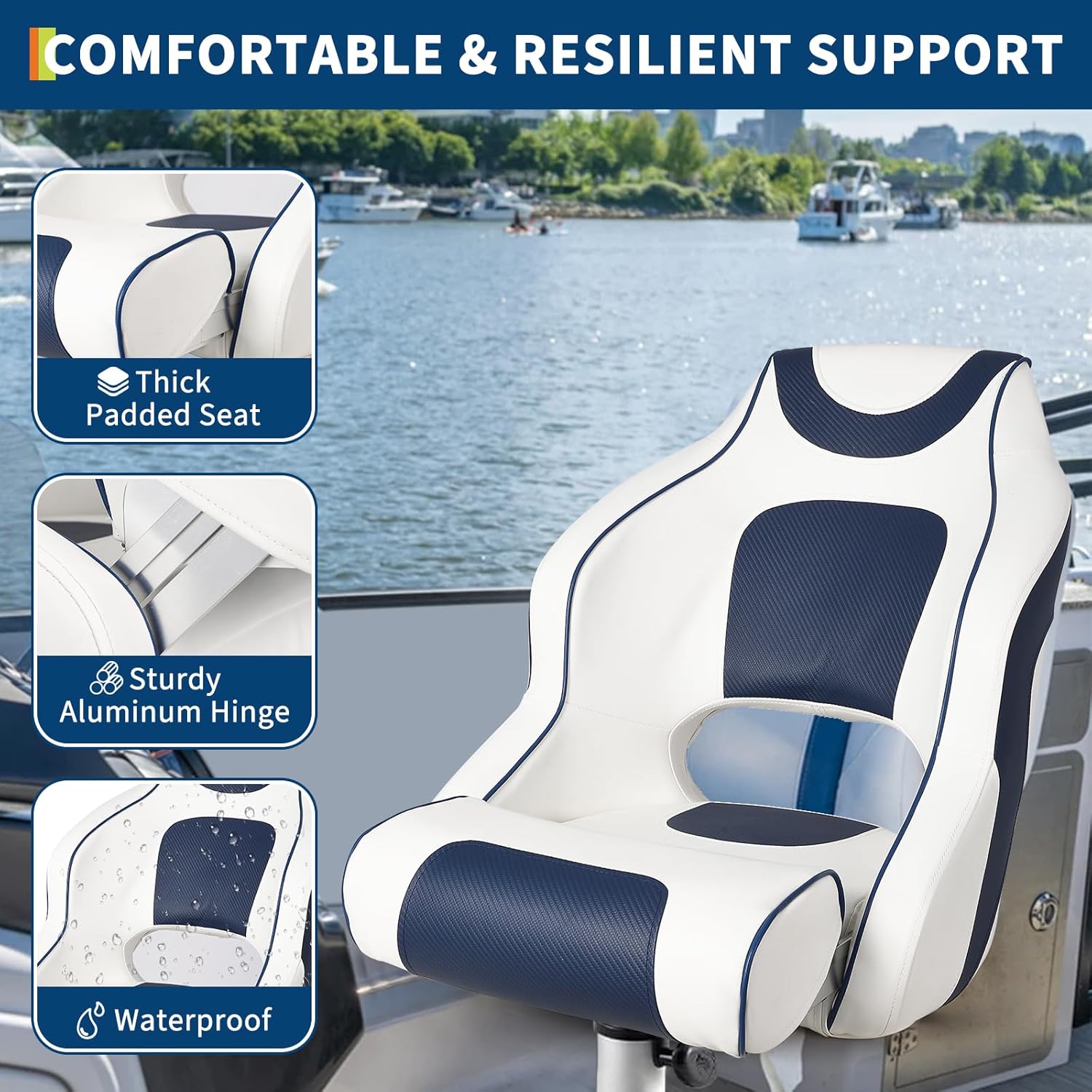 High Back Boat Seat with Flip- - Fishing Boat Aluminum ulasan dan harga