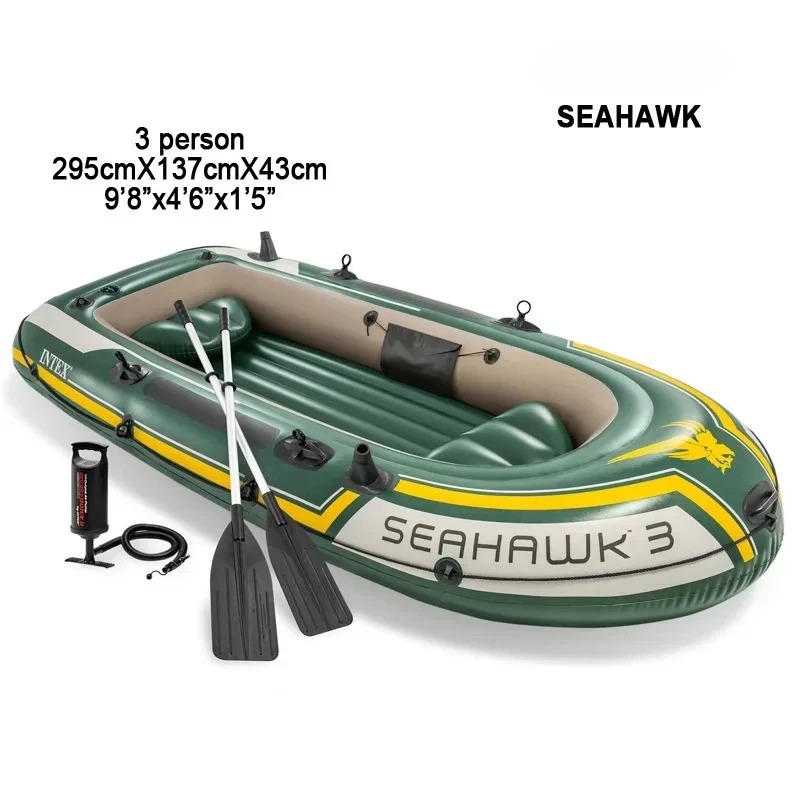 295*137*43cm 3 Person Inflatab - Fishing Boat Paddle ulasan dan harga