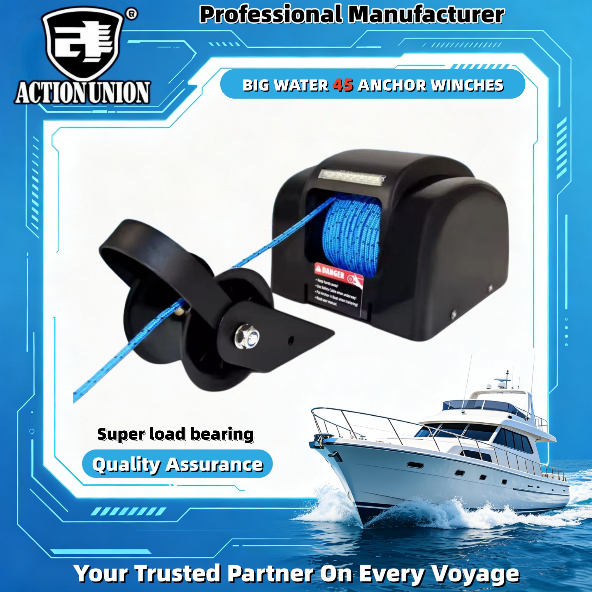 Electric anchor winch 12V, sui - Fishing Boat Steering Wheel ulasan dan harga