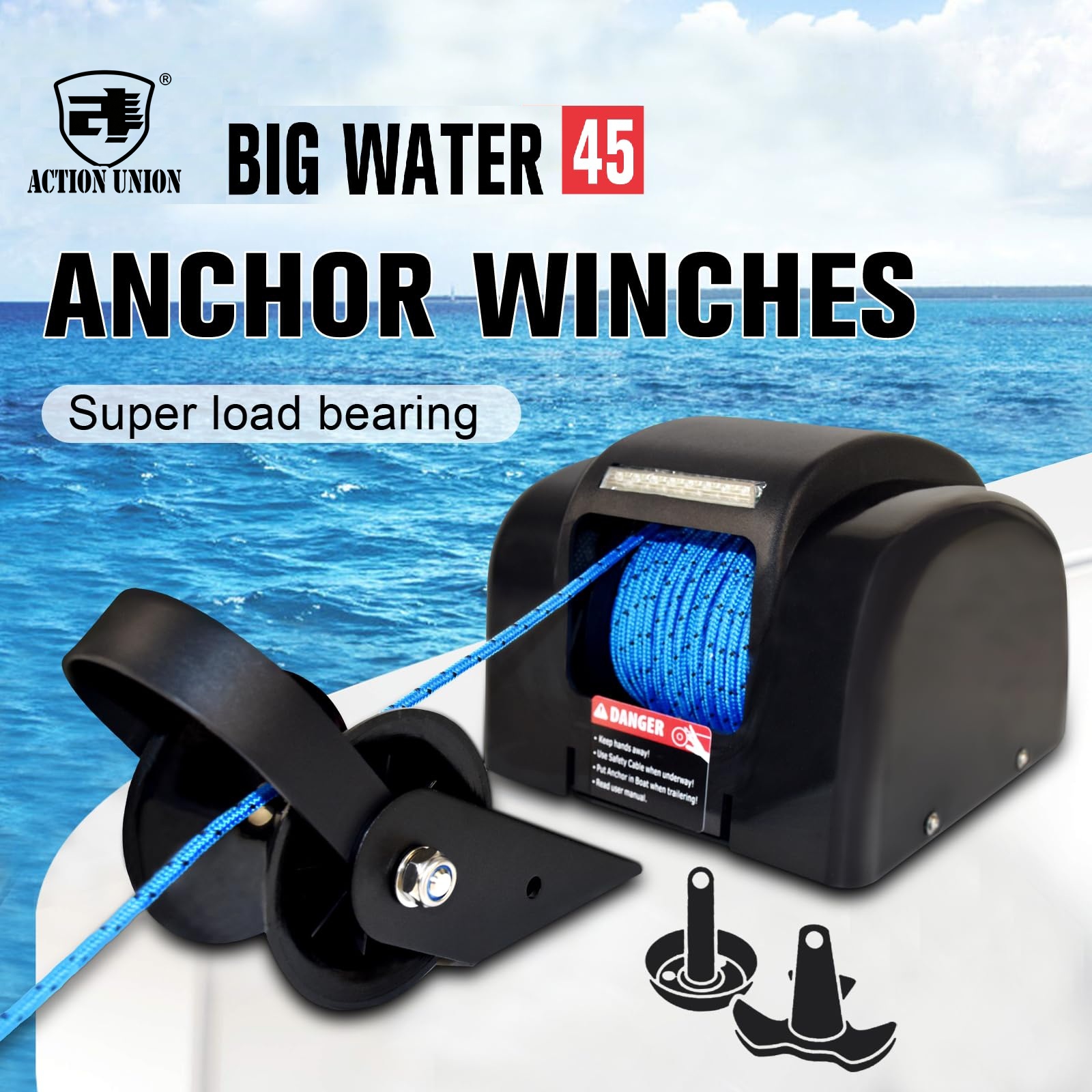 Electric anchor winch 12V, sui - Fishing Boat Steering Wheel ulasan dan harga