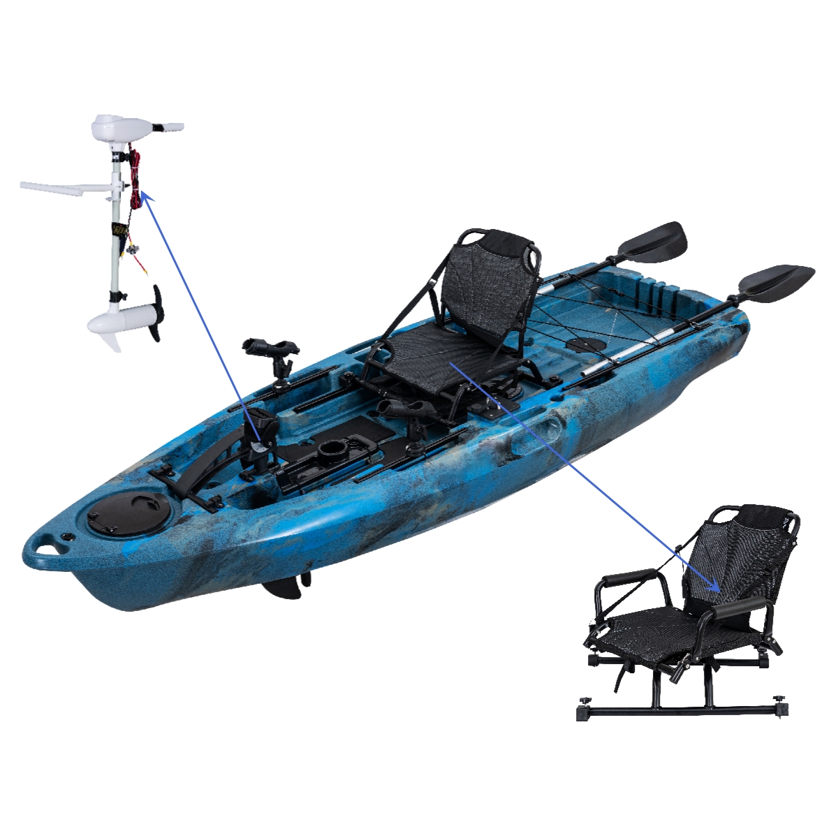 LSF Plastic Rowing Fishing Ele - Fishing Boat Paddle ulasan dan harga