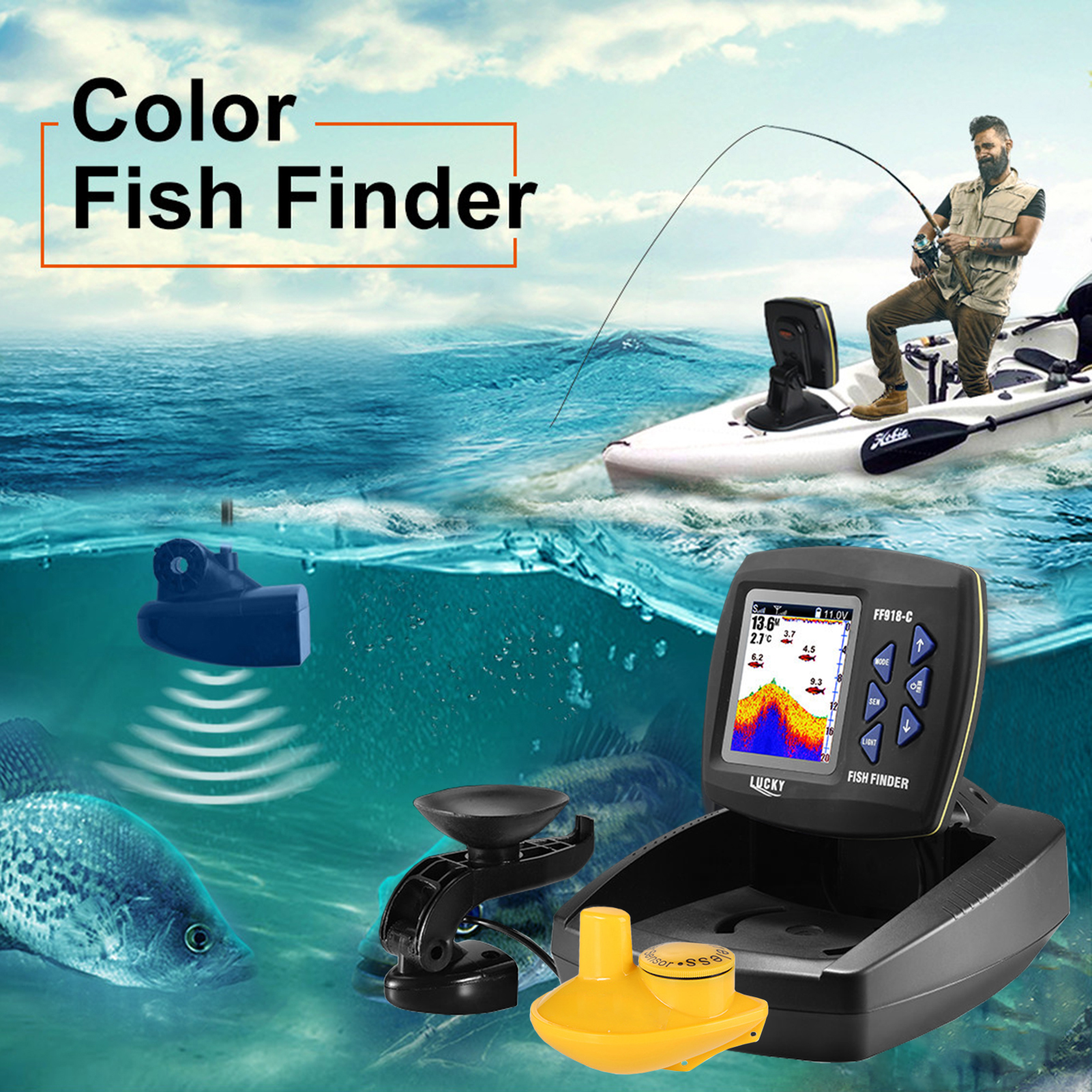 Portable Fish Finder Wireless  - Fishing Boat Depth Finder ulasan dan harga