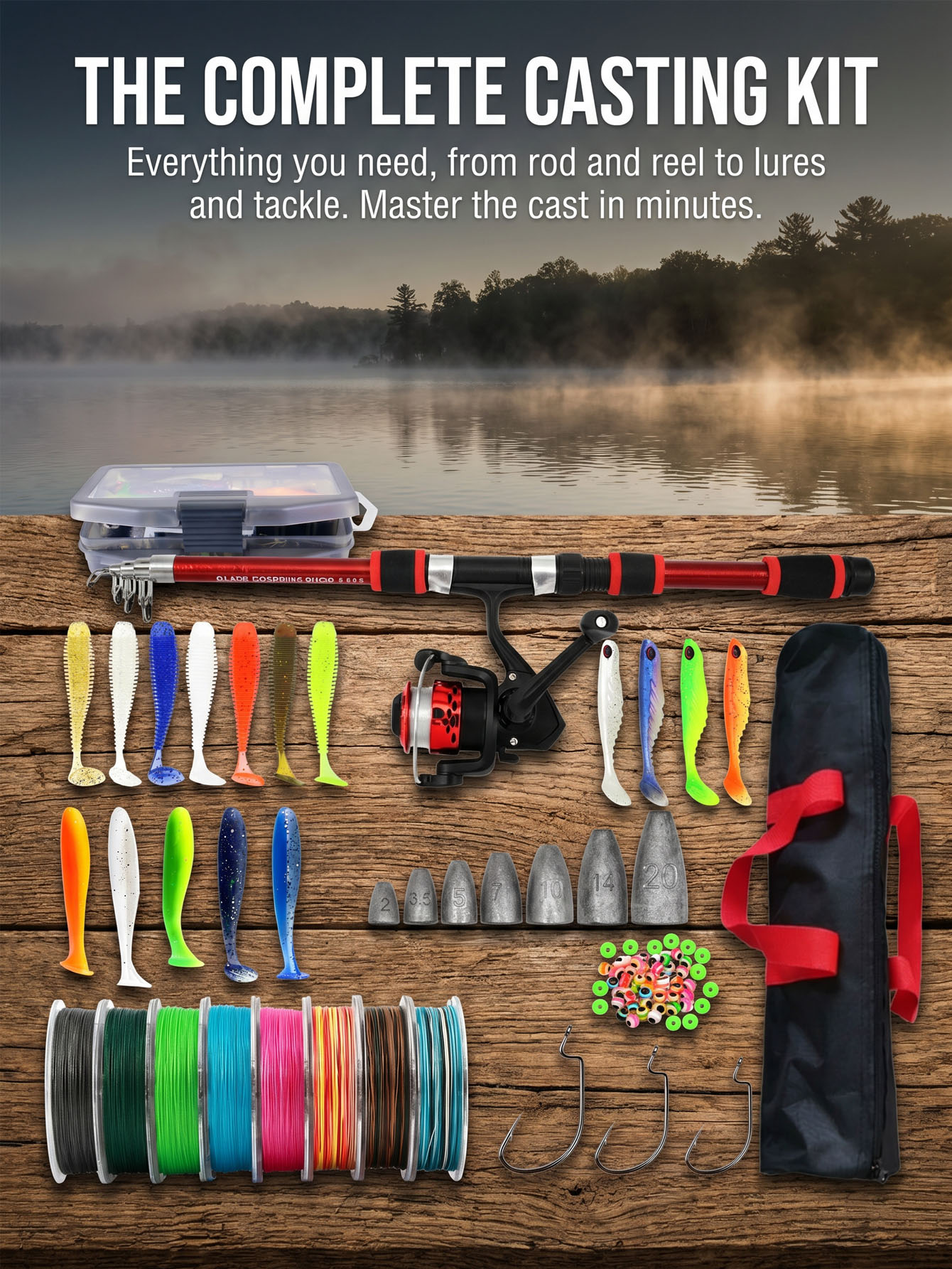 Fishing Rod Reel Combos Collap - Fishing Boat Oar ulasan dan harga