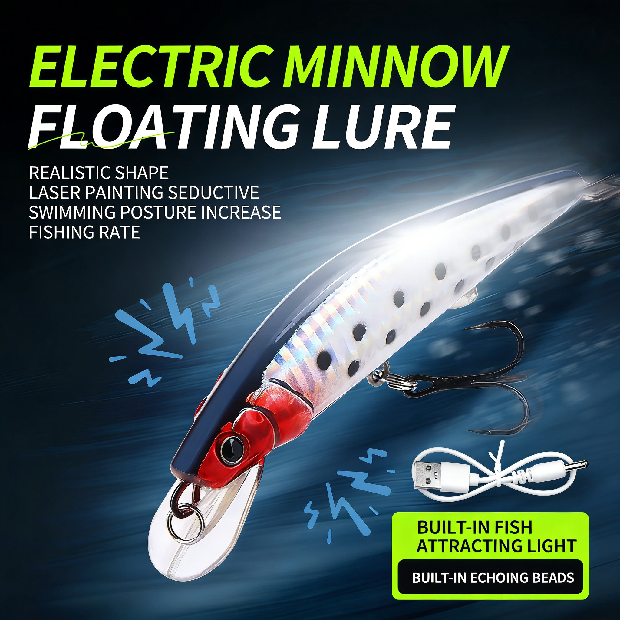 Simulated Fishing Lures Bait E - Fishing Boat Navigation Light ulasan dan harga