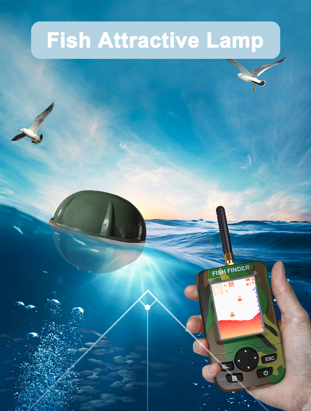 Smart Portable Sonar Fish Find - Fishing Boat Depth Finder ulasan dan harga
