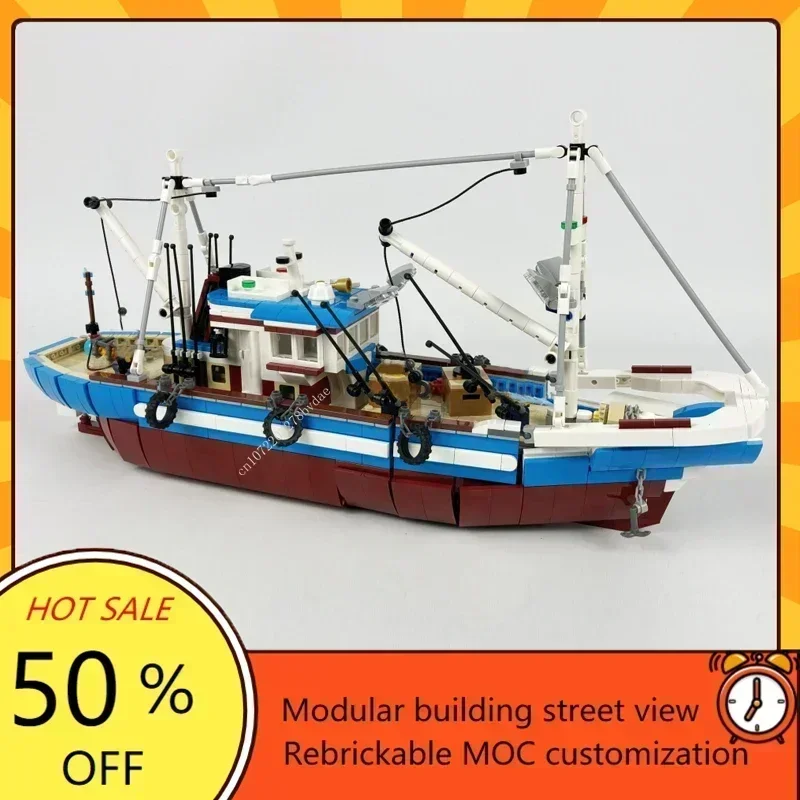 Custom 1600PCS Modular MOC-910 - Fishing Boat Trailer ulasan dan harga
