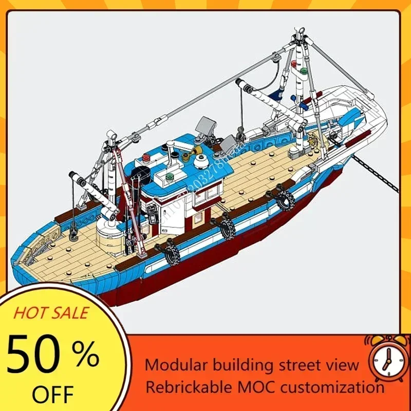 Custom 1600PCS Modular MOC-910 - Fishing Boat Trailer ulasan dan harga